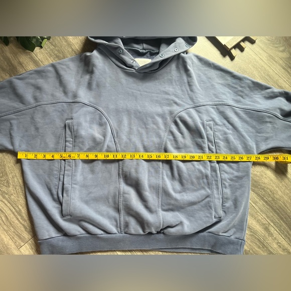 Grailz Geometry Men’s Blue Hooded Button Up Sweatshirt w Pockets. Size M - Picture 13 of 16